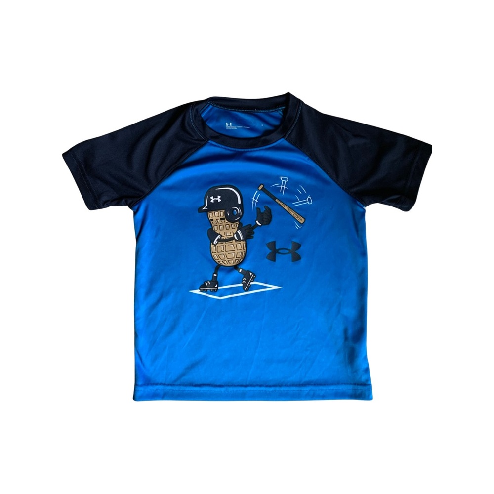 Under armor boys size sx 4-5 baseballpeanut graphic tea